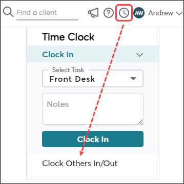 How to clock a staff member in/out