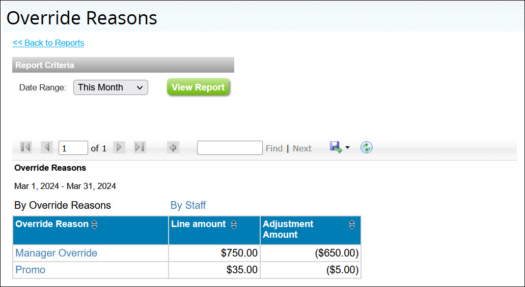 How to create a menu of price override reasons - Booker