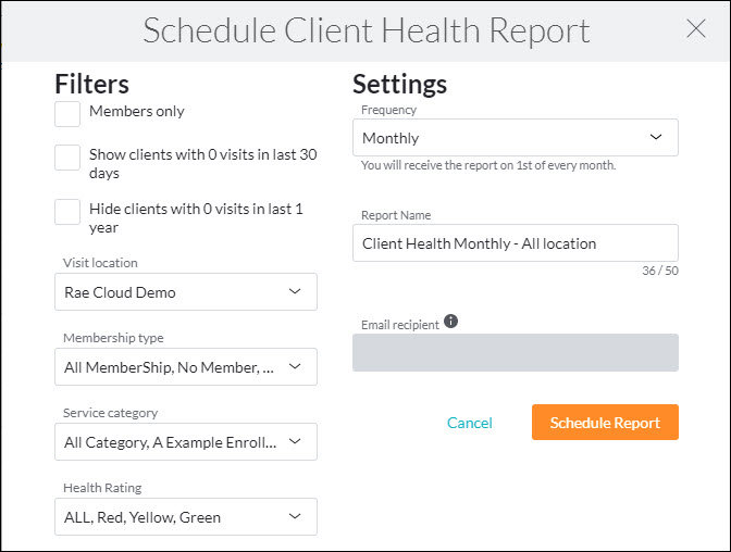 Client Health Check report