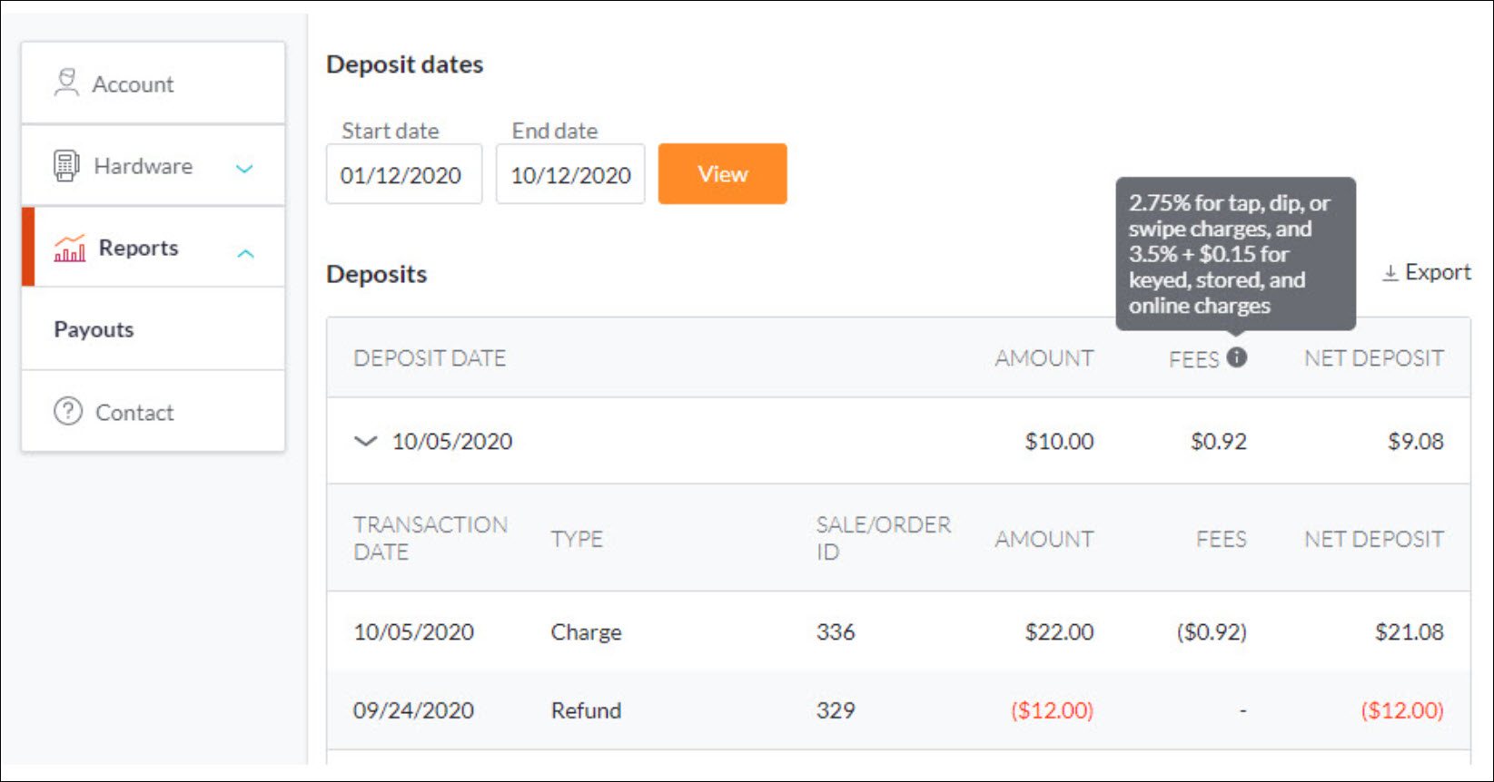 Mindbody Payments: Payouts report (Version 2 Accounts) - Booker