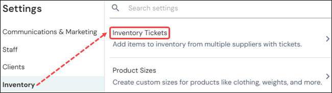 Inventory Tickets