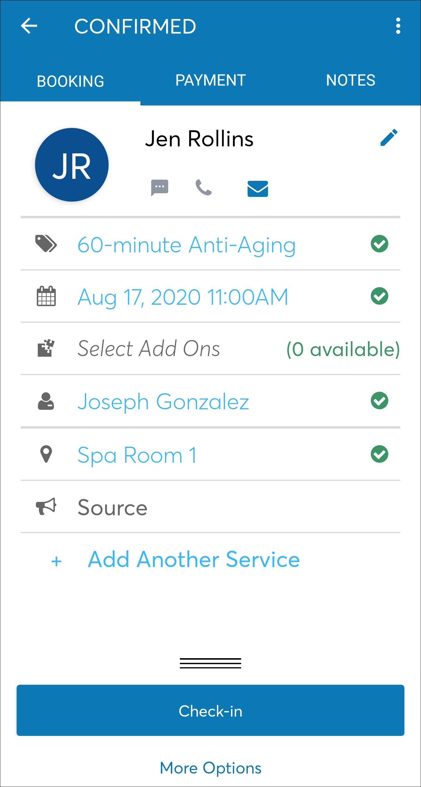 Booker business app: Appointment details: Digital travel sheets