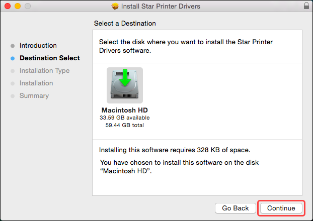 Receipt printer setup (macOS)