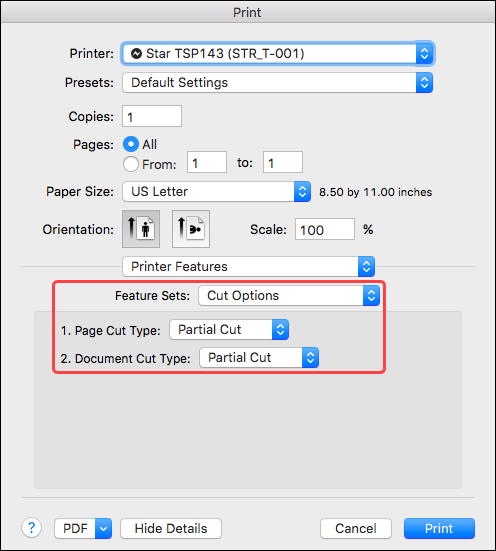 Receipt printer setup (macOS)