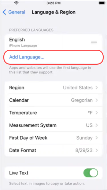 How to change language settings (Mindbody Business app)