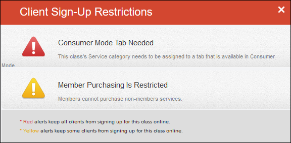 Reasons your clients may not be able to sign up for classes online