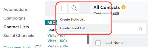 Smart list: Prospect stages (Marketing Suite)