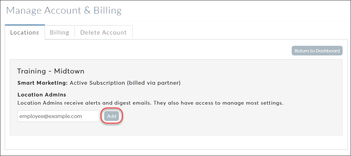 How to add Location Admins and manage account notification preferences ...