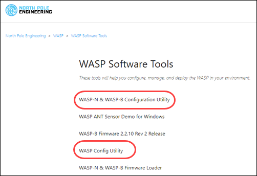 WASP utility links (FitMetrix)