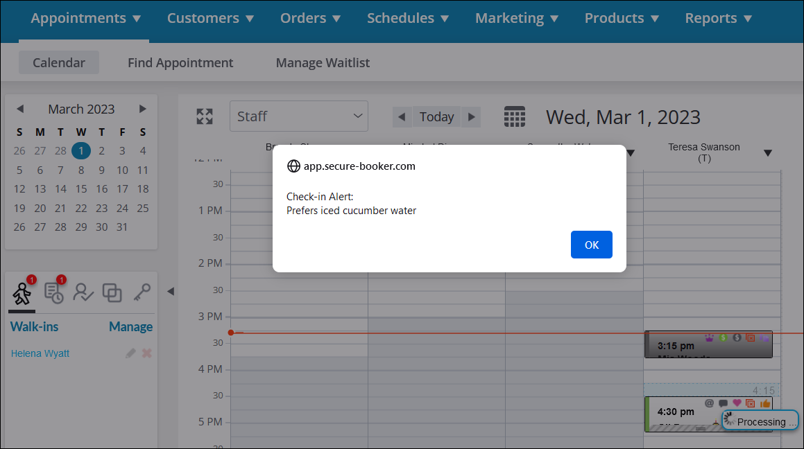 What are customer alerts, and how can I use them? (Booker)