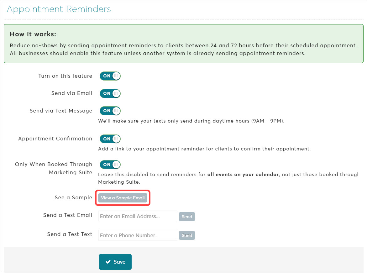 Marketing Suite: How to set up Appointment Reminders (Booker)
