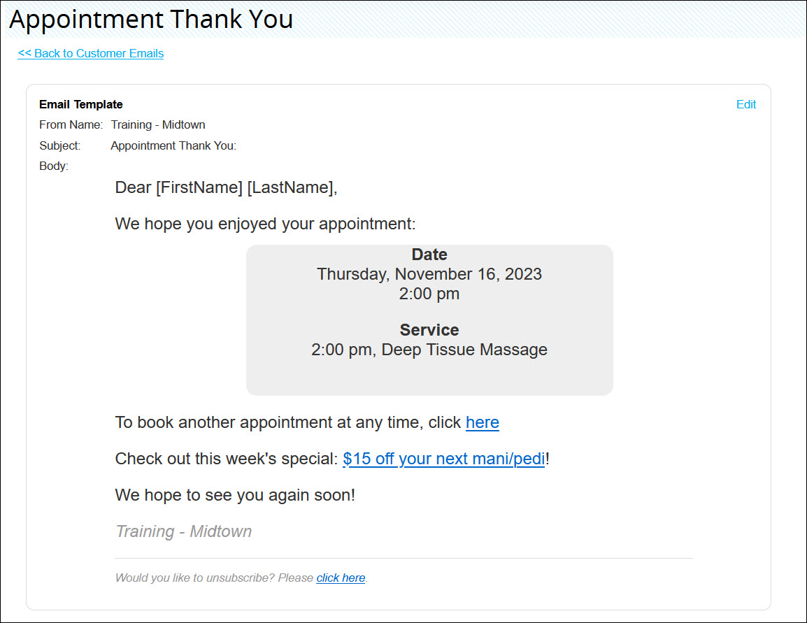Getting started with Customer Emails (Booker)