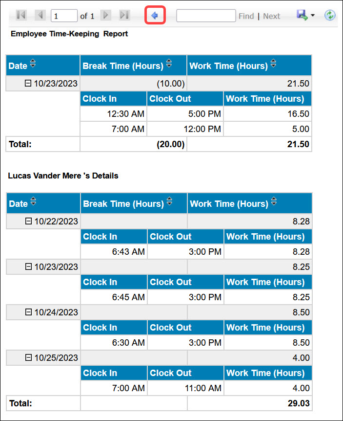 Employee Time Keeping Report (Booker video tutorial)