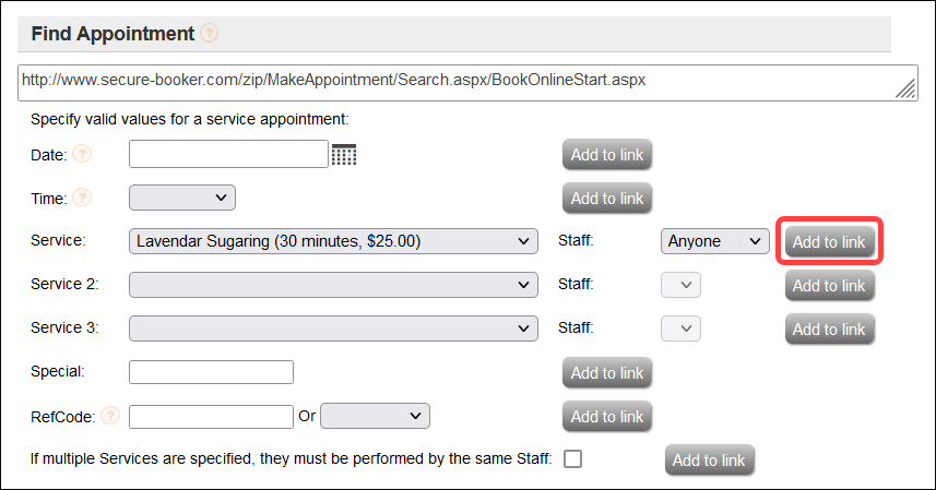 Legacy booking sites: How to create custom online booking links (Booker)
