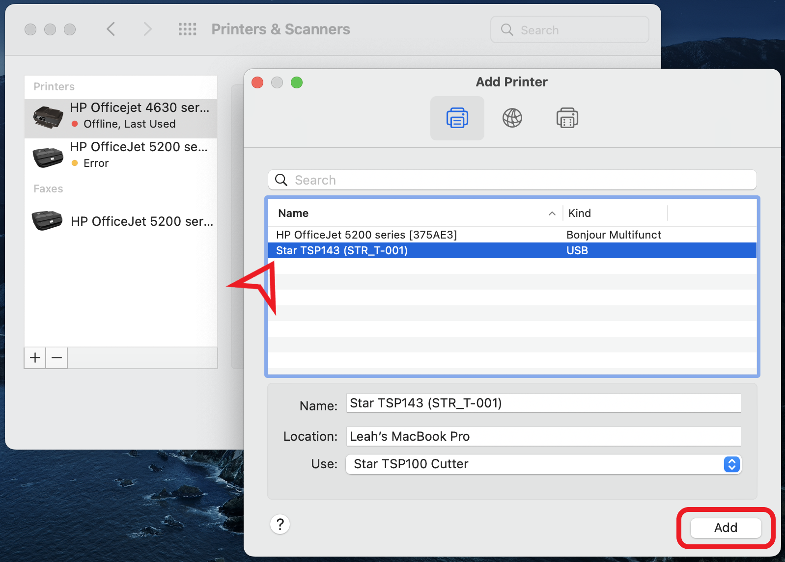 Receipt Printer setup for Mac (Booker)