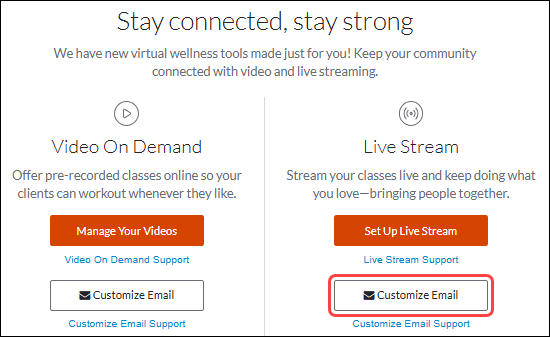 How to customize the Live Stream email (livestream)