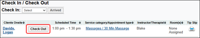 Appointments: Check In/Check Out (Who's Here/Check In)