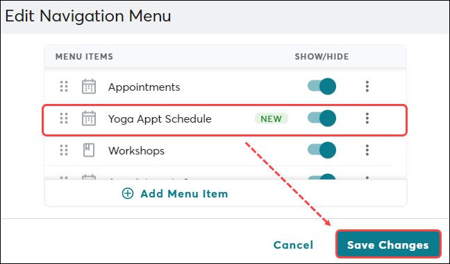 How to edit the navigation menu on my site