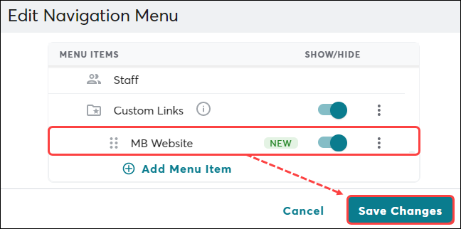 How to edit the navigation menu on my site