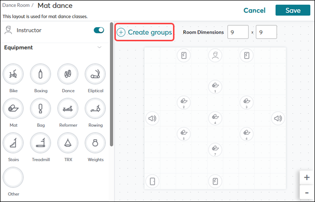 How to set up room layouts on the Room Builder screen
