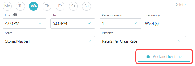 How to schedule flexible days and times for a class (e.g., bi-weekly)
