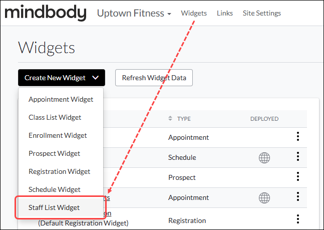 Staff List widget setup and options (branded web widgets)