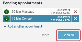 How to book multiple appointments at once