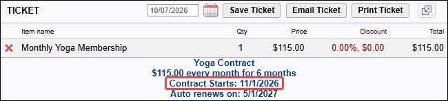 How to sell a contract and have it start at a later date