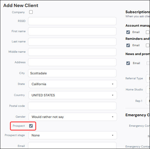 How to enter prospects