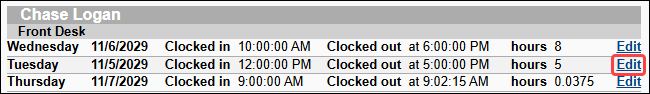 How to manage time clock entries (add, edit, delete)