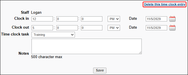 How to manage time clock entries (add, edit, delete)