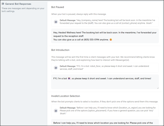 Custom responses (Messenger[ai])