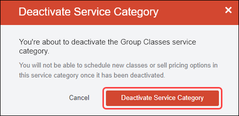 How to deactivate a service category