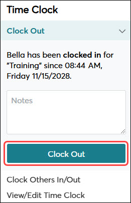 How to use the Time Clock feature to clock in and clock out