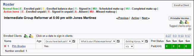 Course Sign In Sheet and Roster screens