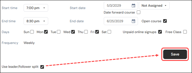 How to set up the Leaders and Followers feature for classes