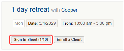 How to print a sign-in sheet for a course