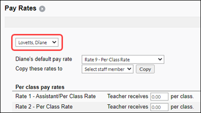 Class and course pay rates