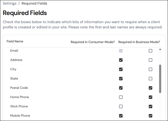 Required fields (Messenger[ai])