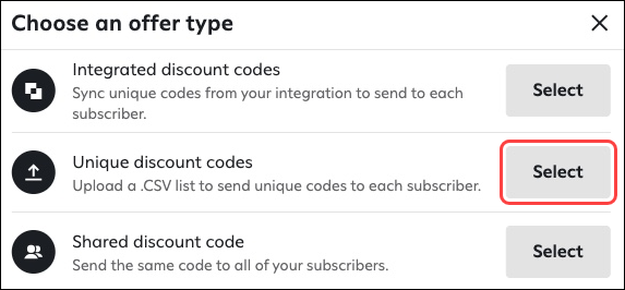 Create offers (Attentive SMS & Email)