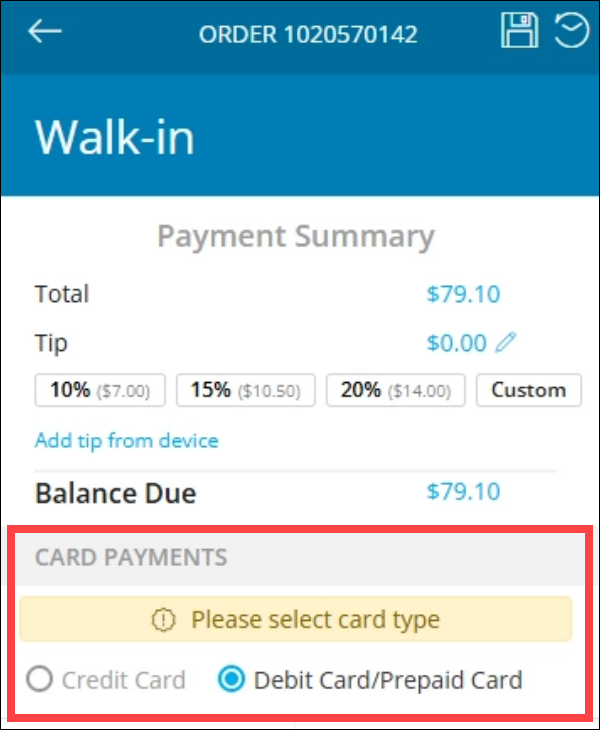 Clover Mini Card Payment types: Credit Cards and Debit / Prepaid Cards ...