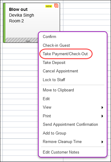 How to take payment and complete an order (Booker Version 1)