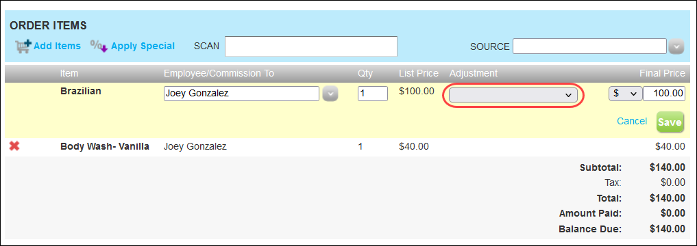 How to take payment and complete an order (Booker Version 1)