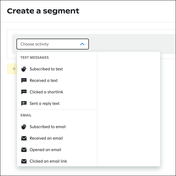 Create a dynamic segment (Attentive SMS & Email)