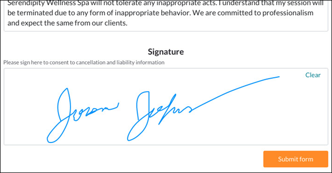 How to add an electronic signature to client forms