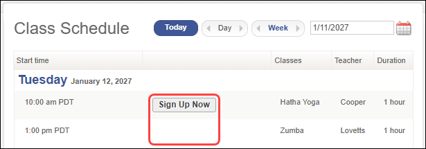 How to troubleshoot class booking