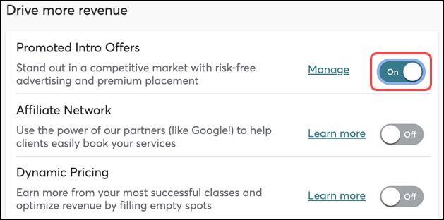 How to create a promoted intro offer