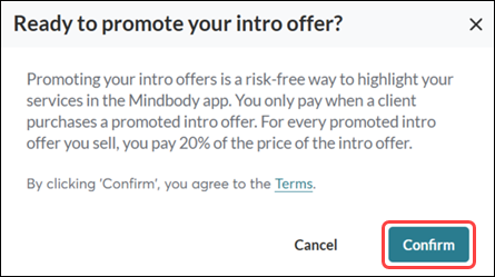 How to create a promoted intro offer