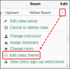How to add, update, or remove a class theme on the Class Schedule