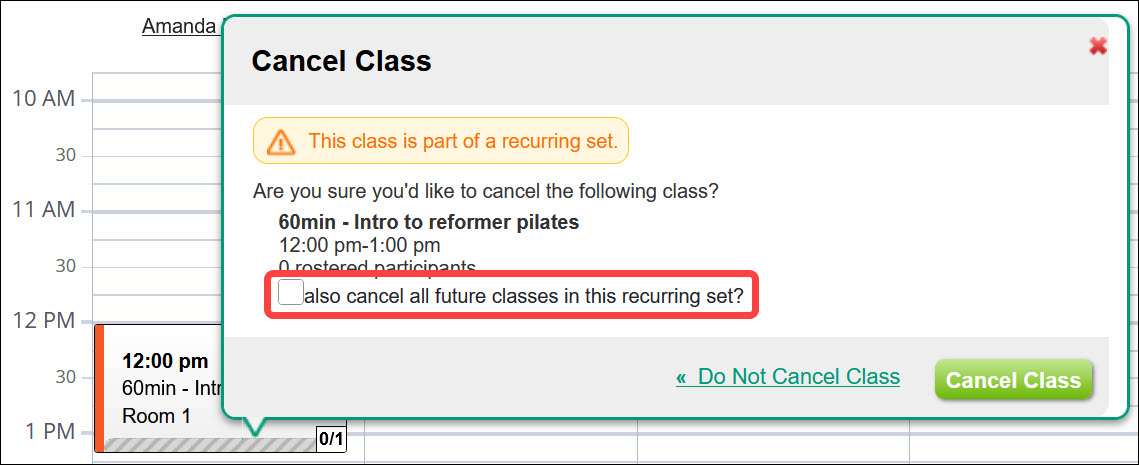 Classes: How to cancel and remove an upcoming Class schedule (Booker ...